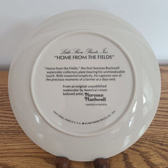 Norman Rockwell Plate "Home From the Fields" Limited Edition Collector's Plate - Picture 9 of 11